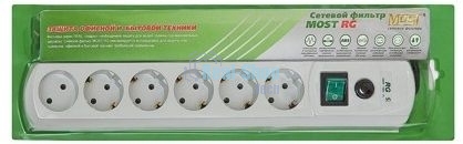 Сетевой фильтр Most RG 3 м (6 розеток) белый (коробка)