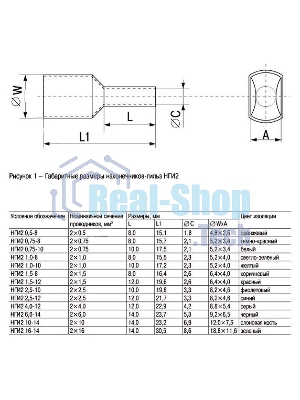 Наконечник-гильза изол. Е5020 (уп.100шт) ИЭК UGN10-050-15-20
