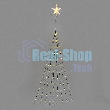 Гирлянда светодиодная Neon-night из росы с макушкой на елку 9 нитей х 2м, 200 LED, эффект водопада, теплый белый, 230В N