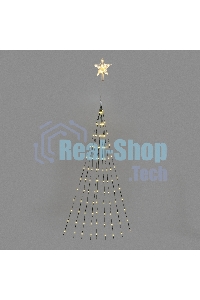 Гирлянда светодиодная Neon-night из росы с макушкой на елку 9 нитей х 2м, 200 LED, эффект водопада, теплый белый, 230В N