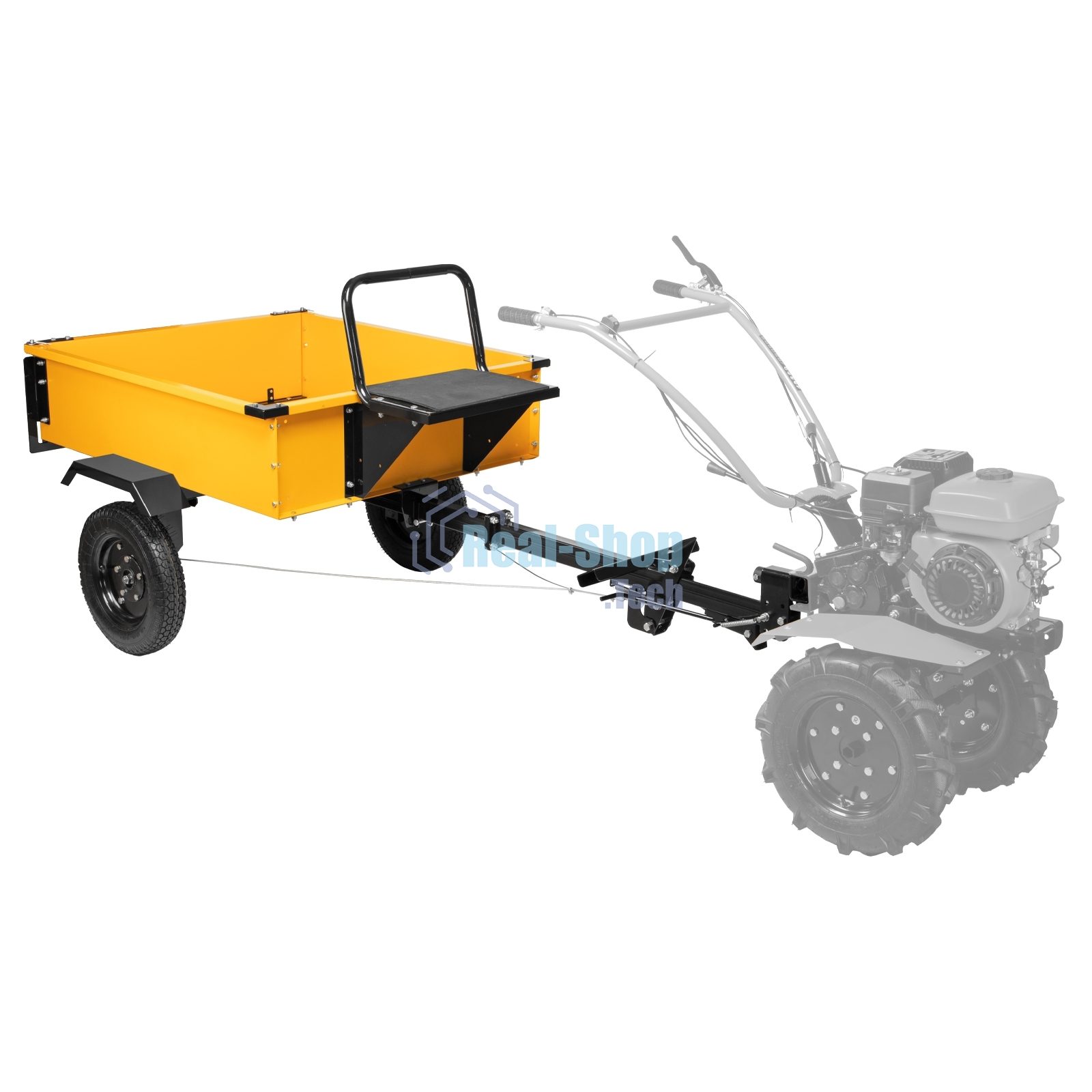 Прицеп для мотоблока Denzel TT-500, оцинк., груз. 500 кг, рег. сцепка, колеса 4.00-10, в упаковке