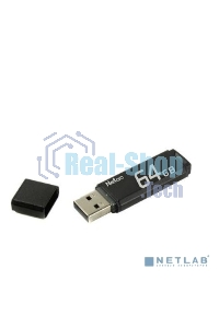 Флешка USB Netac U351 64Gb NT03U351N-064G-20BK, USB 2.0, с колпачком, металлическая черная