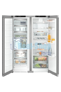Холодильник Liebherr Комбинация XRFsf 5240-22 001(SFNsfd 5247-22 001+ SRsfd 5220-22 001) серебристый двухкамерный 412/262л морозилка сбоку, Side by Side
