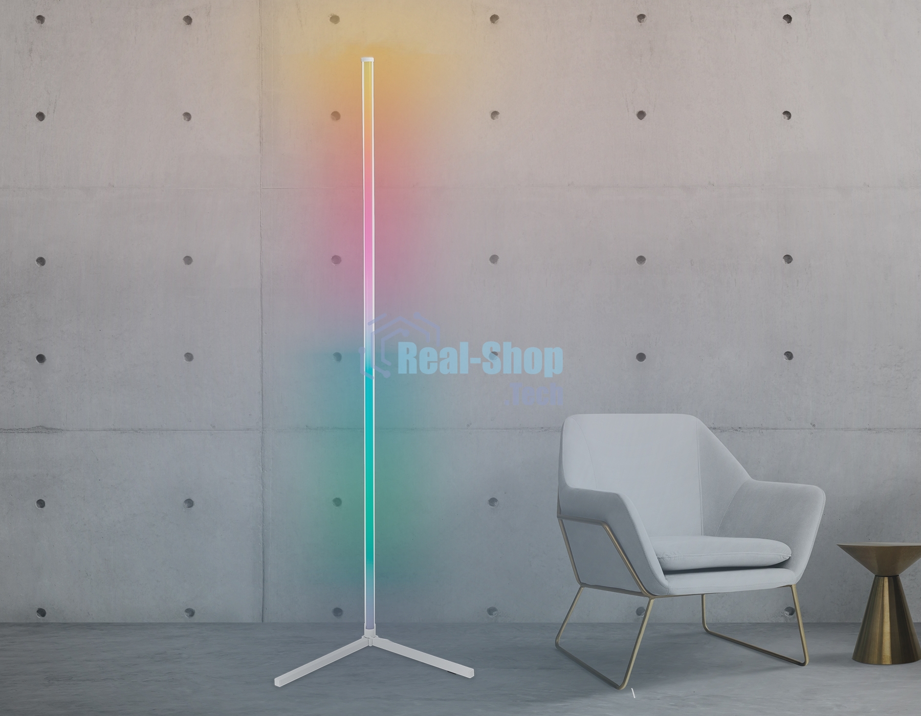 Светильник Ambrella light FL8025 WH белый LED 20W RGB D32*1650 (ПДУ РАДИО 2.4G)