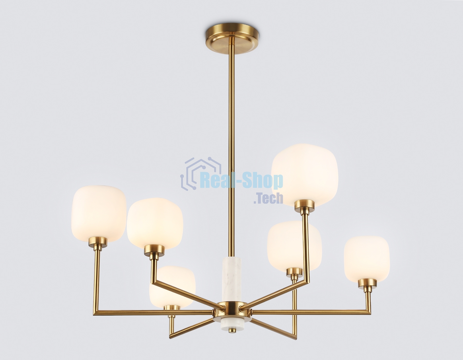 Люстра Ambrella light LH53015/6 BS/FR латунь/белый матовый G9*6 max 40W D690*680