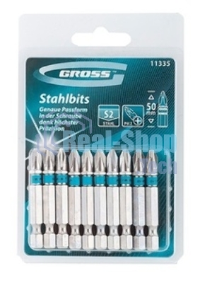 Набор бит Gross 11335 ph2х50 сталь s2 10 шт.