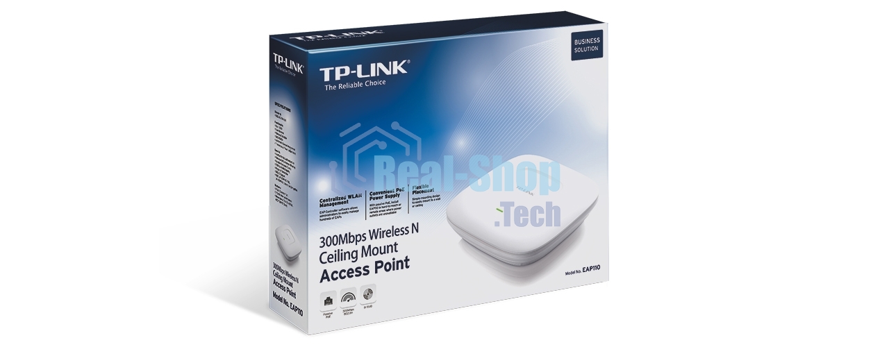 Беспроводная потолочная точка доступа серии N TP-Link SMB EAP110 скорость до 300 Мбит/с