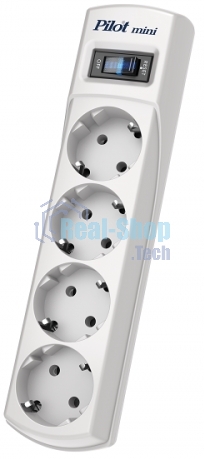 Сетевой фильтр Pilot mini 10 м (4 розетки) белый (коробка)