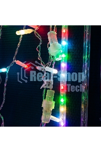 Гирлянда Neon-night Айсикл (бахрома) светодиодный, 4,8 х 0,6 м, прозрачный провод, 230 В, диоды RGB, 176 LED