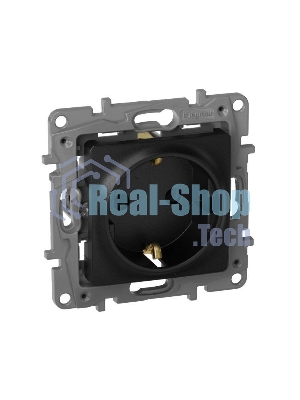 Розетка 2К+З, немецкий стандарт, винтовые зажимы, 16А, 250В~, Etika, антрацит Розетка 2К+З, немецкий стандарт, винтовые зажимы, 16А, 250В~, Etika, антрацит