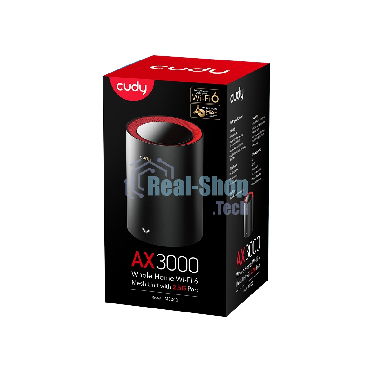 Бесшовный Mesh роутер Cudy M3000(1-PACK) AX3000 10/100/1000/2500BASE-T, белый