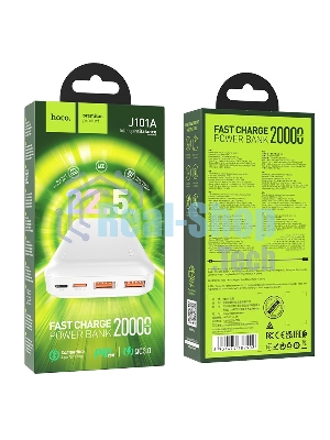 Портативный аккумулятор Hoco J101A, 20000мА·ч, 3A, белый
