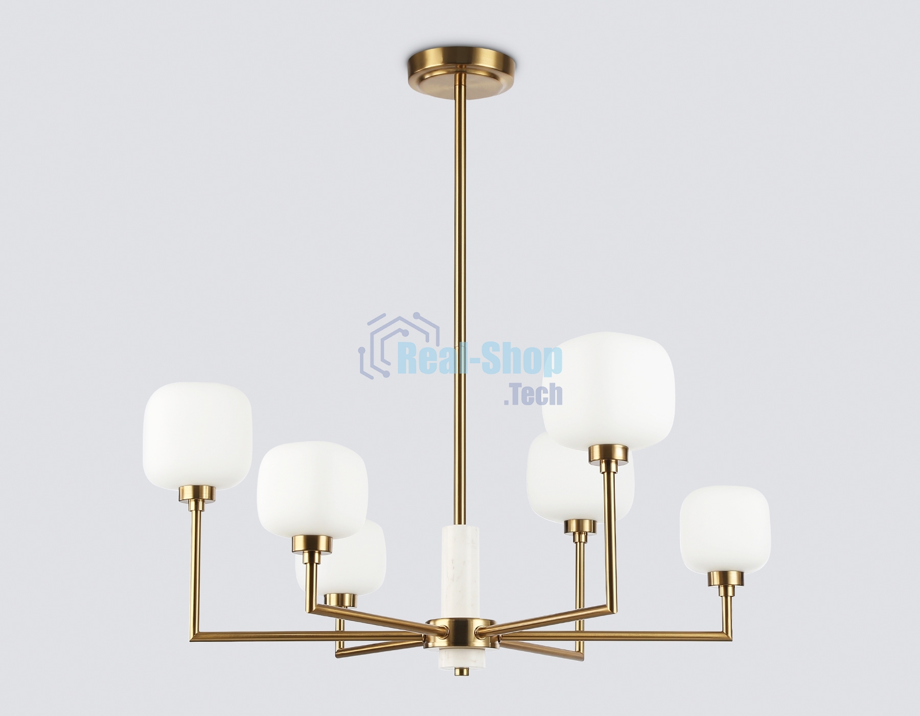 Люстра Ambrella light LH53015/6 BS/FR латунь/белый матовый G9*6 max 40W D690*680