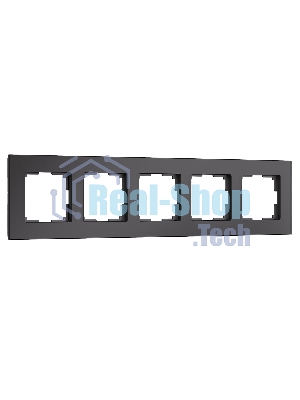 Рамка на 5 постов Senso (черный, стекло soft-touch) W0053108