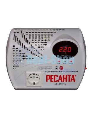 Стабилизатор напряжения Ресанта АСН- 500 Н/1-Ц 63/6/9 Стабилизатор 220В±8%, Габариты 260х200х110, Вес 2,6кг