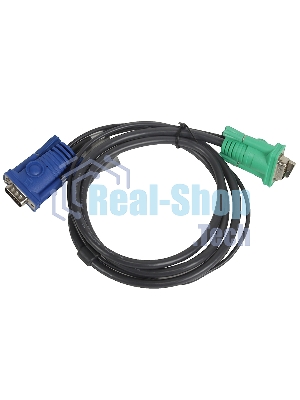 Кабель KVM ATEN 2L-5201U USB(тип А Male)+HDB15(Male) <-> SPHD15(Male) 1,2м., черный.