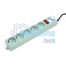 Фильтр-удлинитель Power Cube B 5,0 м 5 розеток (серый) 10А/2,2 кВт