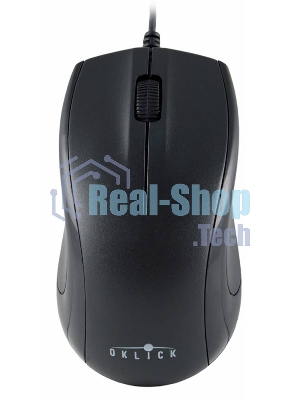 Мышь проводная Oklick 185M черный, 1200 dpi, USB, кнопки - 3