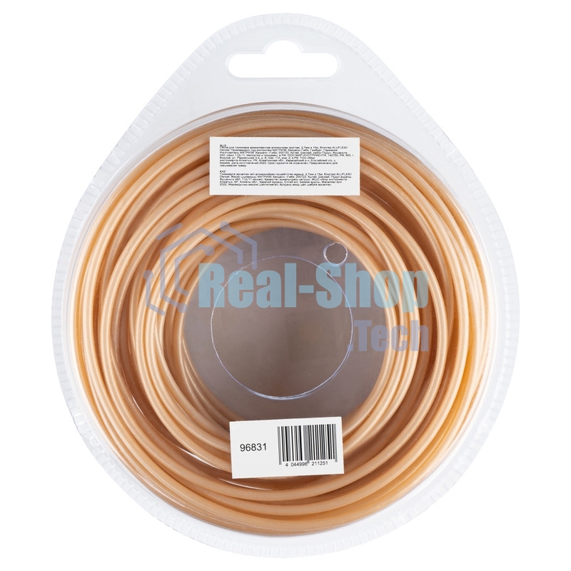 Леска для триммера Denzel армированная алюминием круглая, 2,7мм х 15м, блистер ALUFLEX