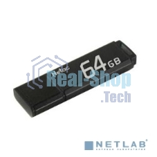 Флешка USB Netac U351 64Gb NT03U351N-064G-20BK, USB 2.0, с колпачком, металлическая черная