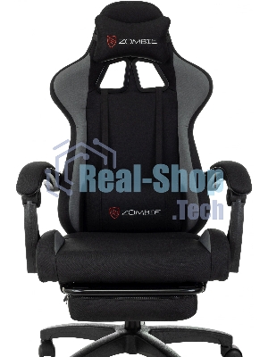 Кресло Zombie Shadow черный/серый, ткань, подставка для ног