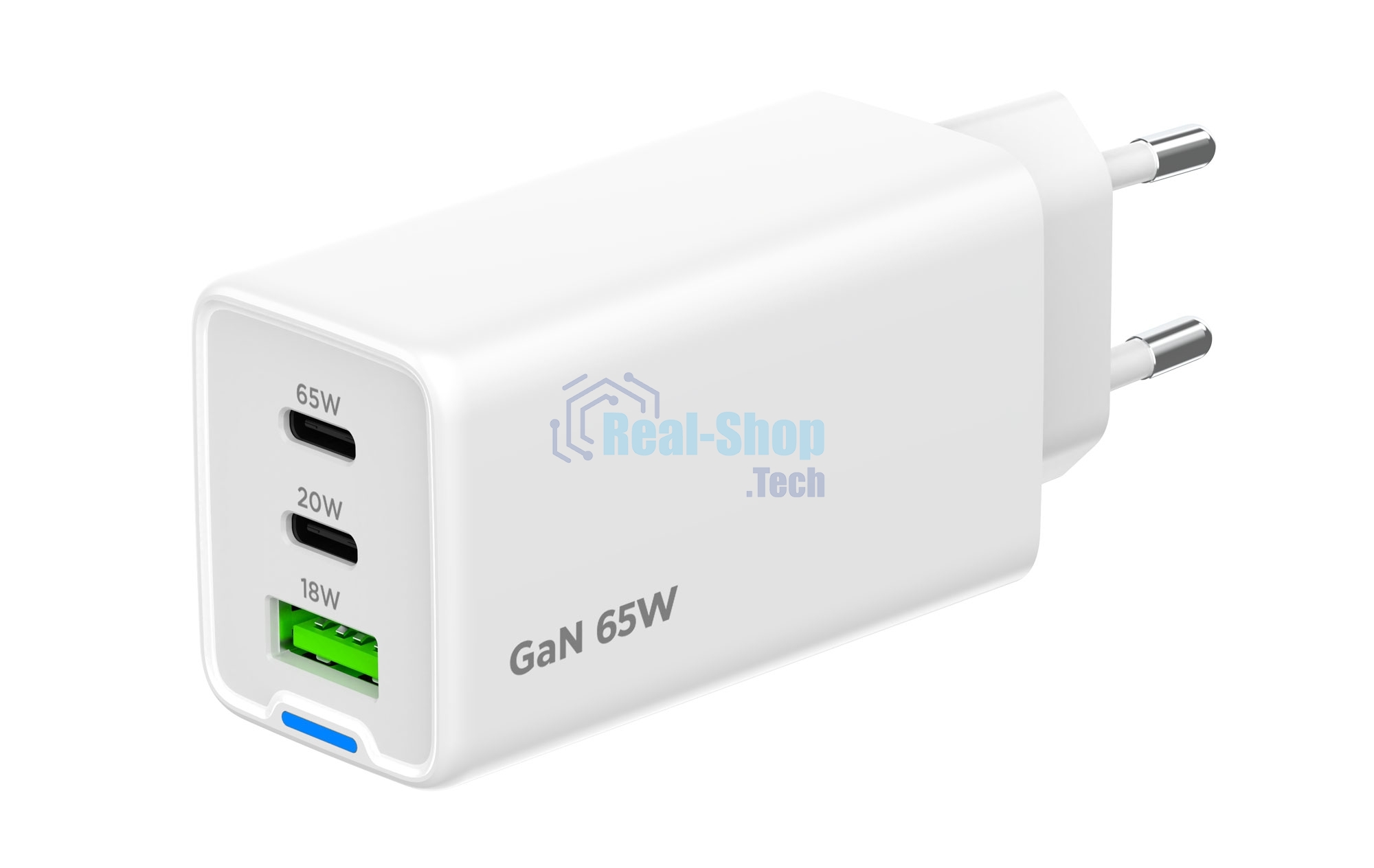 Зарядное устройство Cablexpert MP3A-PC-65, 65Вт GaN, 3,25A, QC4.0/PD, 2xType-C, 1xUSB, белый, коробка