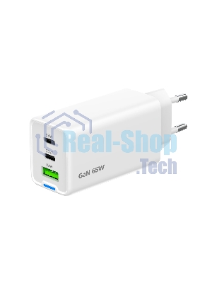 Зарядное устройство Cablexpert MP3A-PC-65, 65Вт GaN, 3,25A, QC4.0/PD, 2xType-C, 1xUSB, белый, коробка