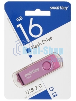Флешка USB Smartbuy Twist Pink (SB016Gb2TWP), 16Gb, USB 2.0, R/W 15/12, розовый