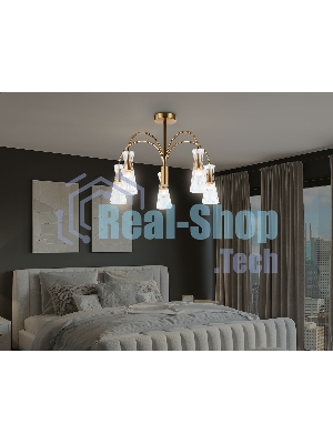 Люстра Ambrella light LH55701/5 BS/CL латунь/прозрачный E14*5 max 40W D600*440