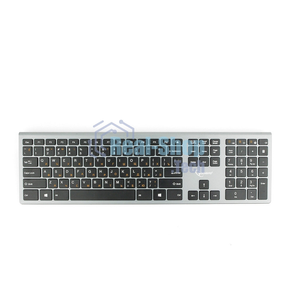 Клавиатура беспроводная Gembird KBW-1, USB, серебристый