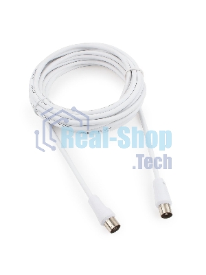Кабель телевизионный Cablexpert, CCV-515-W-5M, Coaxial M/F, белый, 5м