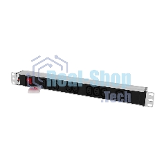 Блок розеток Rem-10 с выкл., 12 IEC 60320 C13, 10 A, алюм., 19