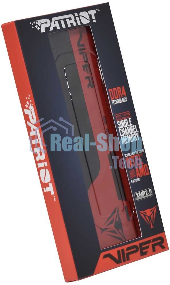 Оперативная память Patriot Viper Elite II, DDR4, 8GB (1x8 GB), 3200 MHz, CL18, DIMM, радиатор, красный/черный