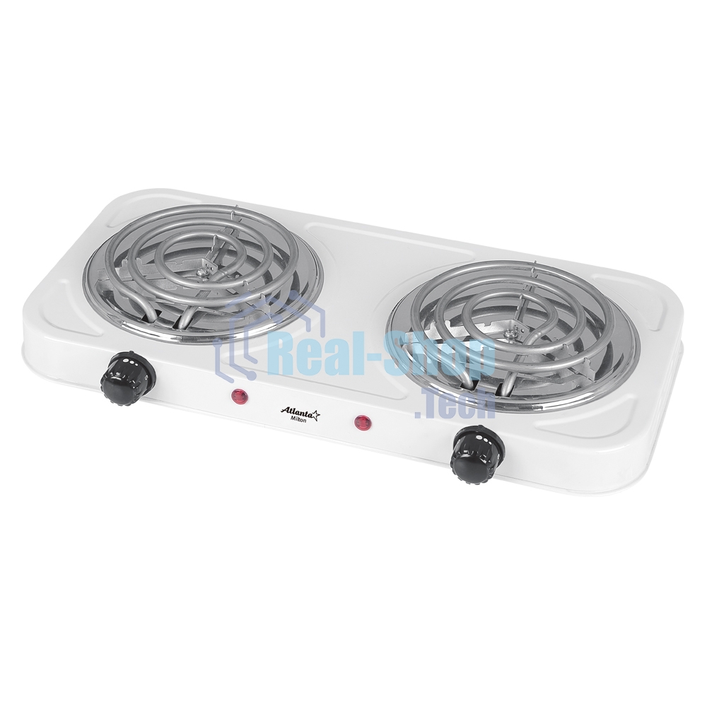 Плита настольная электрическая двухконфорочная Atlanta ATH-1737 белый