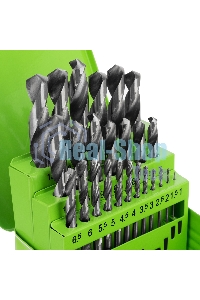 Набор сверл по металлу Сибртех, 1-13 мм (через 0,5 мм), 25 шт., HSS, в металлической коробке