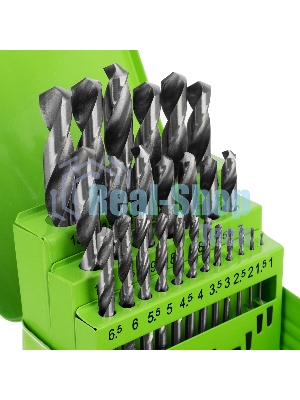 Набор сверл по металлу Сибртех, 1-13 мм (через 0,5 мм), 25 шт., HSS, в металлической коробке