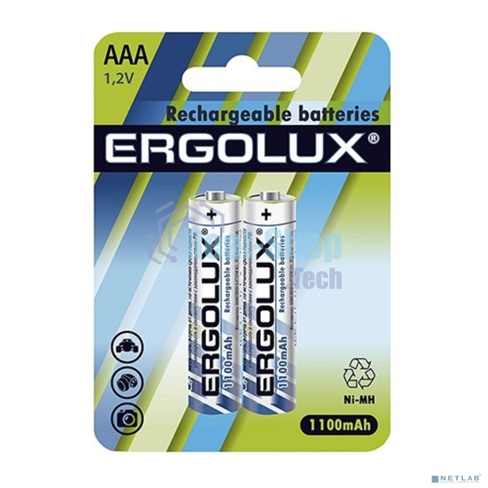 Аккумулятор Ergolux AAA-1100 мАч Ni-Mh BL-2 NHAAA1100BL2 1.2В (блист.2шт)