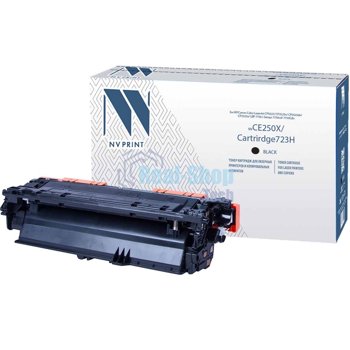 Картридж лазерный NVPrint совместимый HP CE250X черный для LJ Color CM3530/CP3525 (10500k)