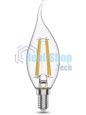 Лампа светодиодная филаментная Gauss Filament 11Вт цок.:E14 свеча 220B св.свеч.бел.нейт. CF35 (упак.:10шт)