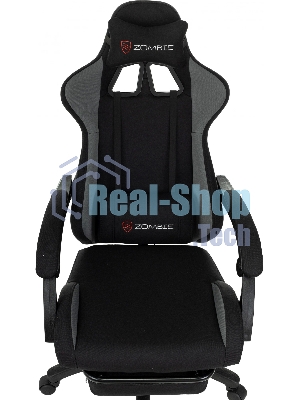 Кресло Zombie Shadow черный/серый, ткань, подставка для ног