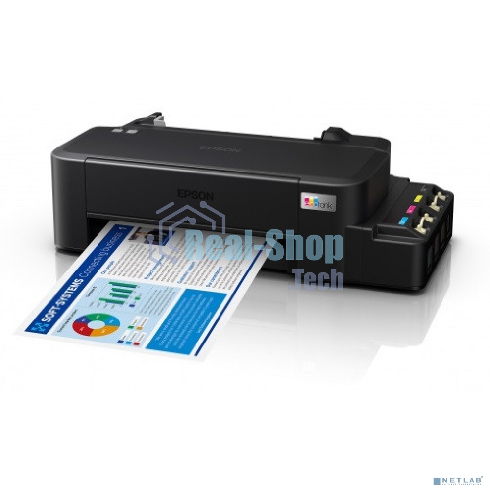 Принтер струйный Epson L121 (C11CD76414), A4, цветной, печ. до 9 стр/мин. (ч/б) до 4.8 стр/мин. (цвет), 720 x 720 dpi, USB
