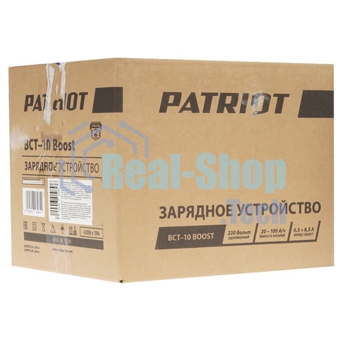 Устройство пуско-зарядное PATRIOT BCT-10 Boost 220В±15% 200Вт 12В зарядmax8.5А 20-100А/ч 4.3кг