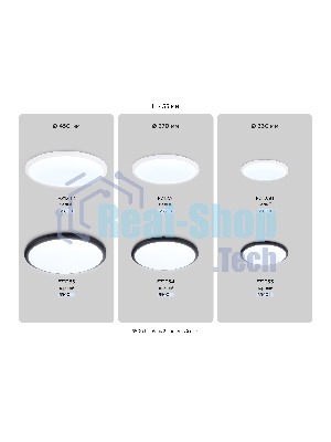 Потолочный светодиодный светильник Ambrella light FZ1230 WH белый IP44 22W 6400К D260*55 (Без ПДУ)