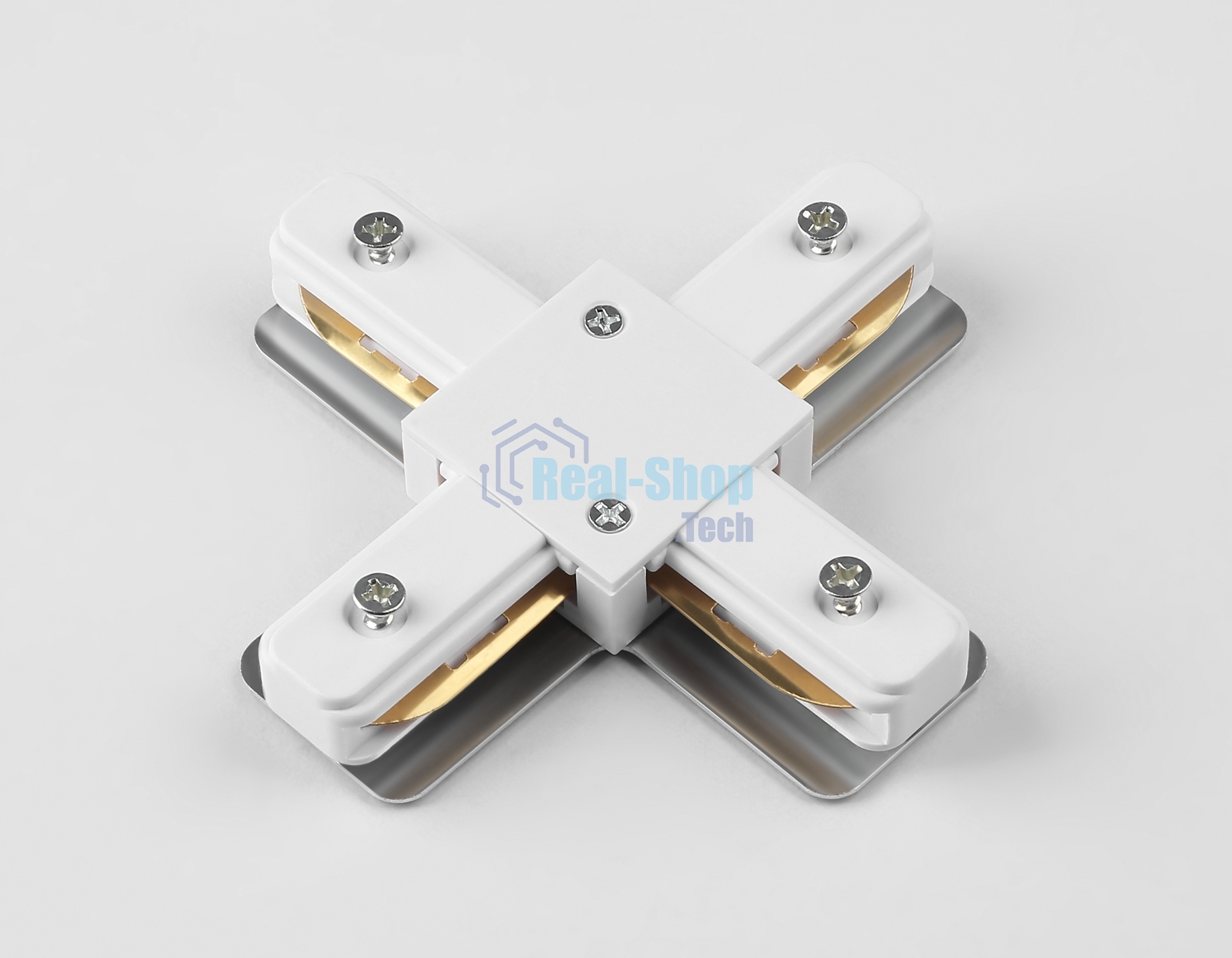 GL7171 WH белый коннектор Х-образный для однофазного шинопровода Standard 220V NEW 105*105*20