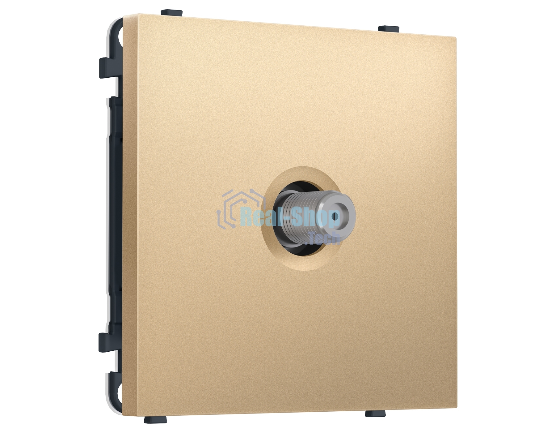 Комплект механизма TV розетки SAT SIGMA Золото Мягкое касание 5-2400MHz 3.5dB QUANT PRO (SP8930, PR215)