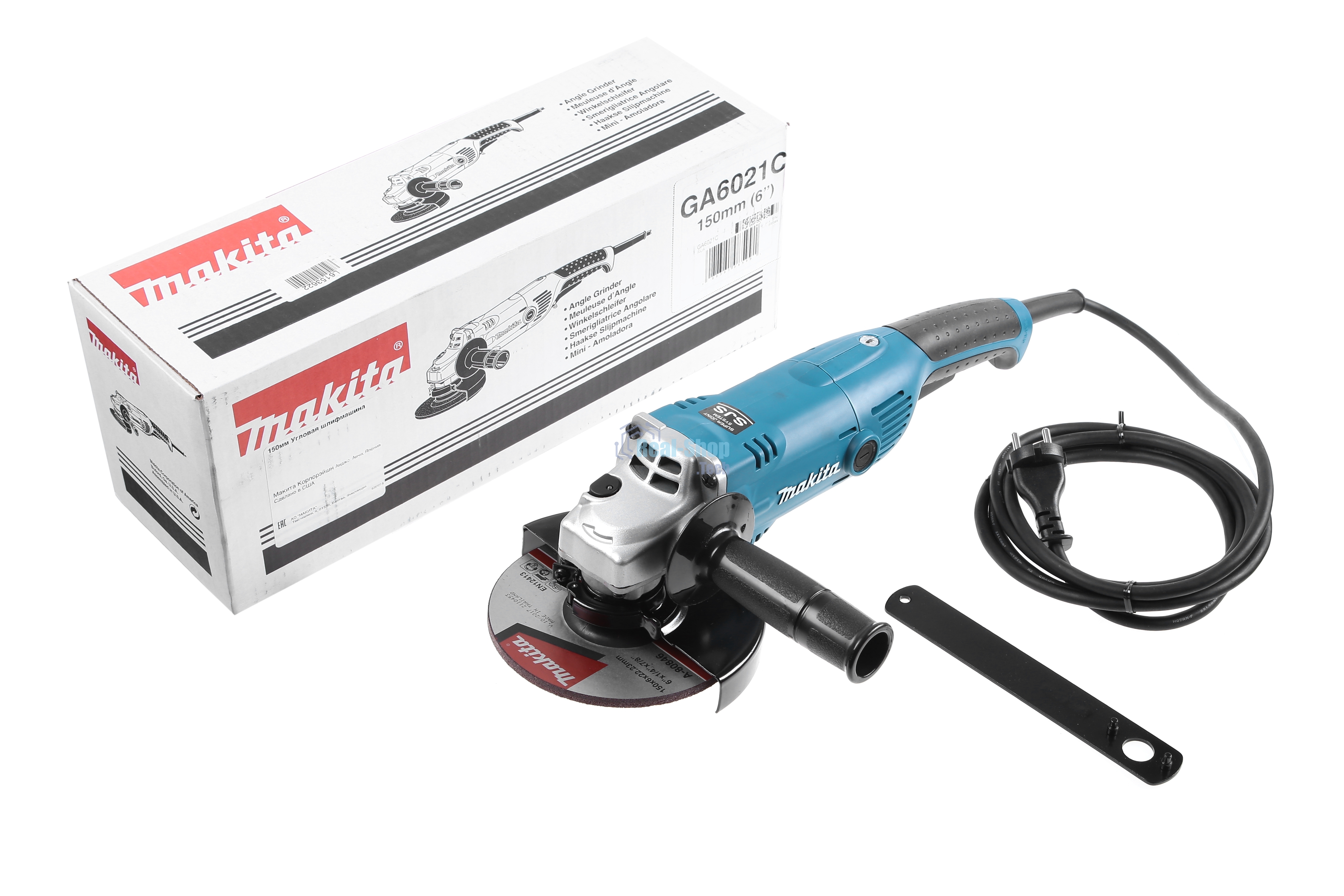 Угловая шлифовальная машина Makita GA6021C 1450Вт 9000об/мин рез.шпин.:M14 d=150мм