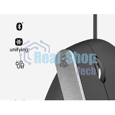 Мышь беспроводная/проводная Logitech MX Vertical графитовый, 4000 dpi, радиоканал, Bluetooth, USB, кнопки - 6