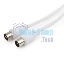 Кабель телевизионный Cablexpert, CCV-515-W-5M, Coaxial M/F, белый, 5м