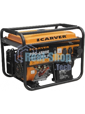 Электрогенератор бензиновый Carver PPG-6500E, 5.5 кВт, 74 дБ, 86 кг