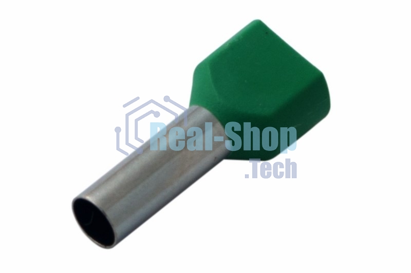 Наконечник штыревой втулочный Rexant изолированный F-14 мм 2х6 мм² (НШВи(2) 6.0-14/НГи2 6,0-14) зеленый
